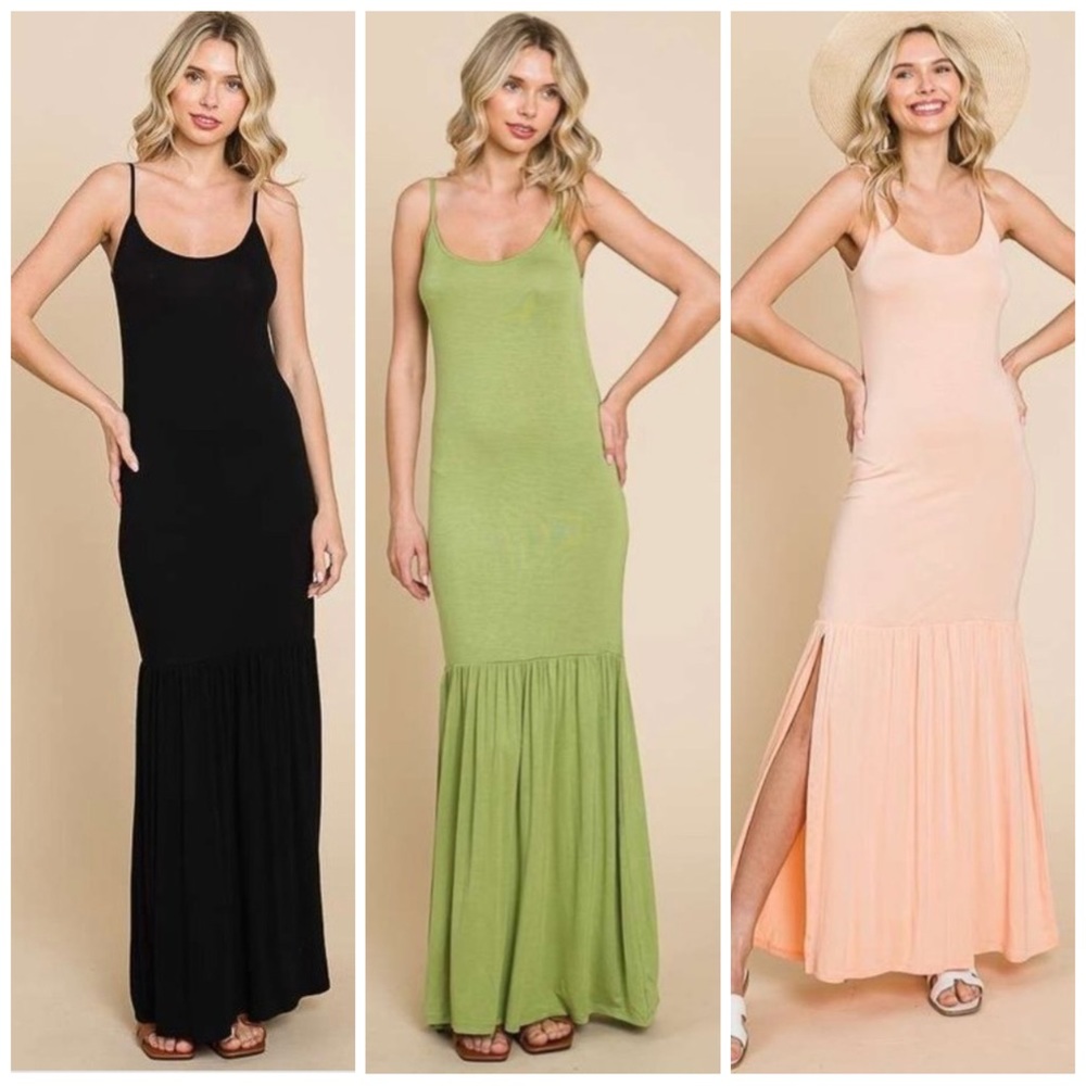 Maxi dress with mermaid bottom (GREEN)